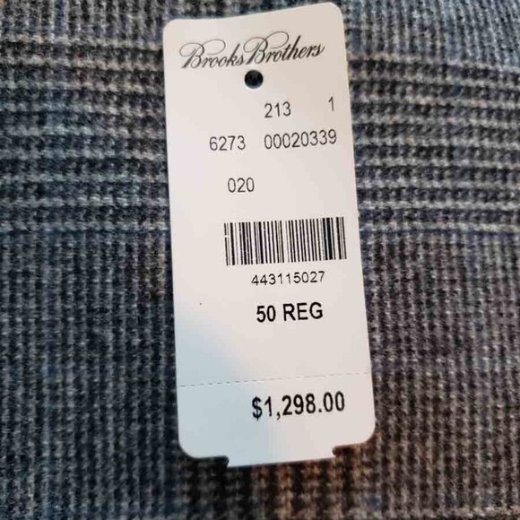 Brooks Brothers Own Make Gray Thick Wool Flannel Winter Suit Plaid Size 50R - Picture 8 of 8